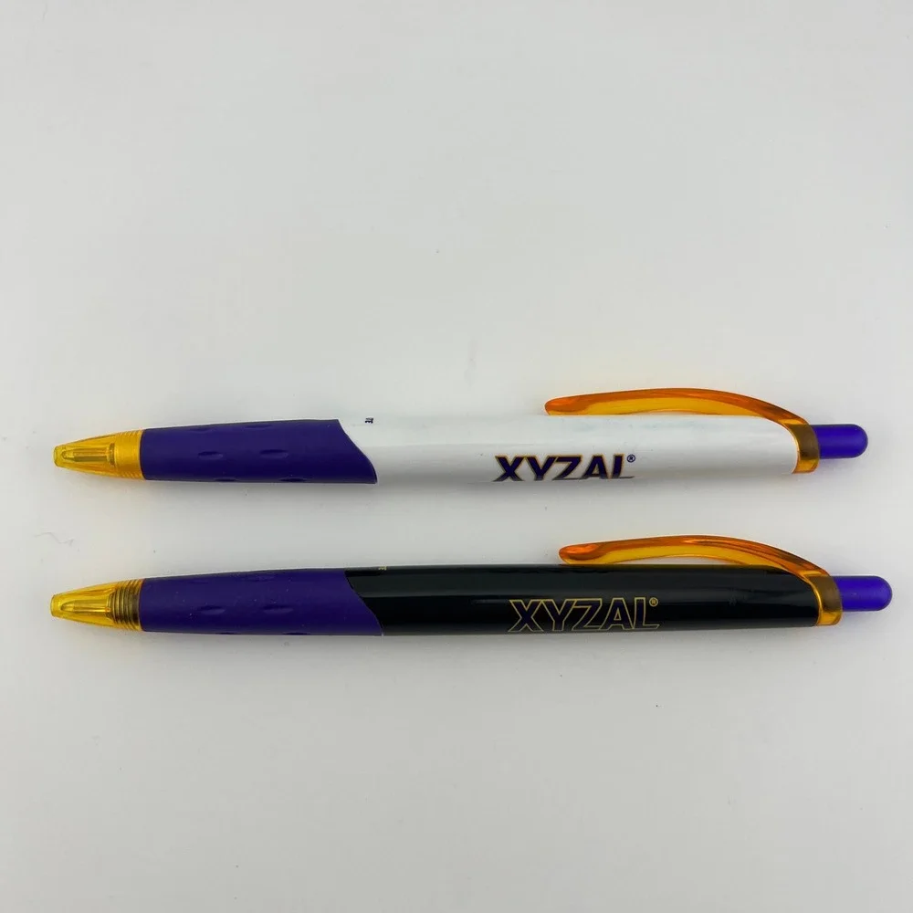 Xyzal Ballpoint Pens Pharmaceutical Promo 2010s Blue Ink 2pc PaperMate Blk Wht